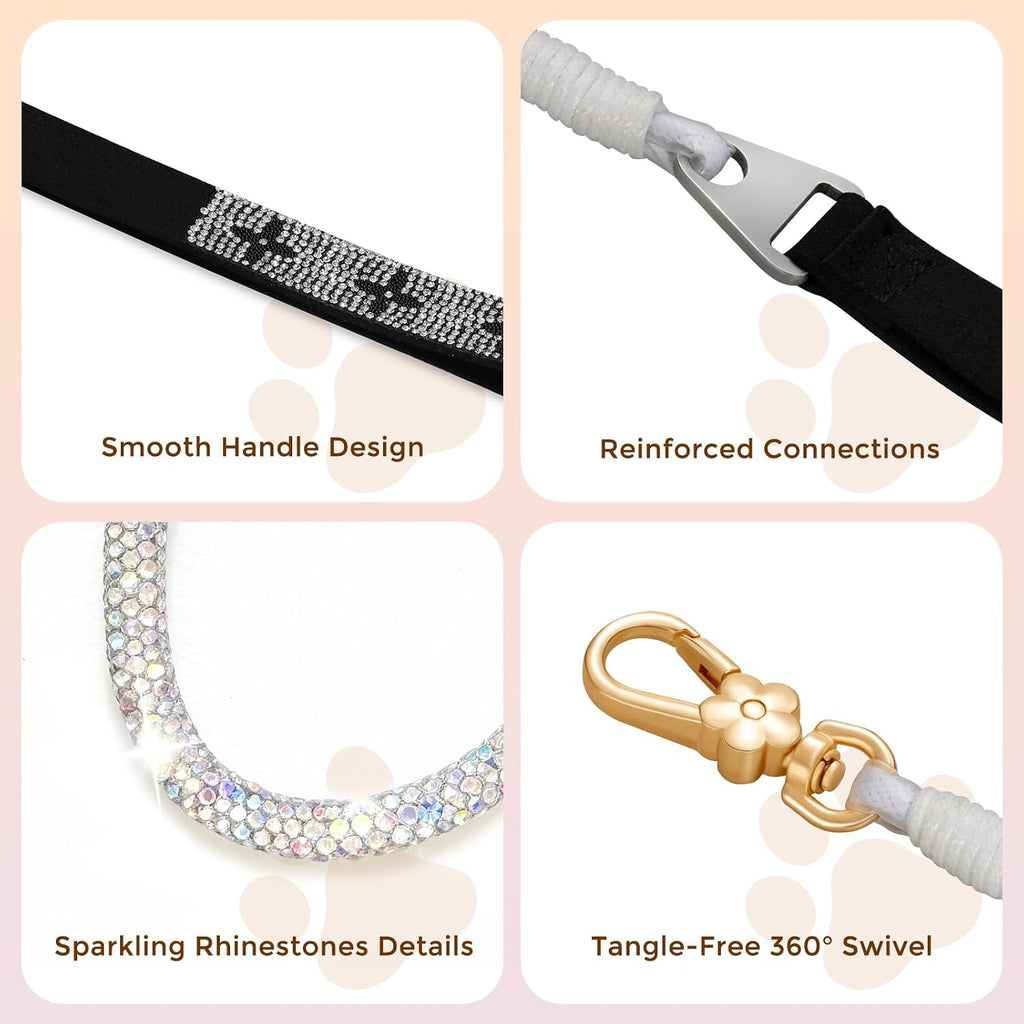43in Rhinestone Dog Leash for Wedding Daily Small and Medium Dogs