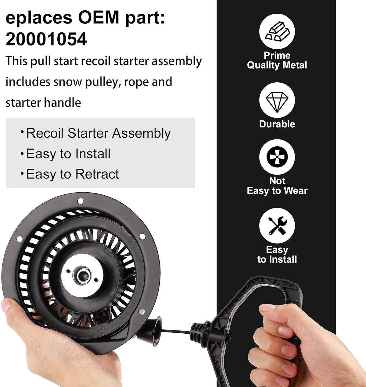 Plastic Recoil Pull Cord Starter Assembly Replacement for Ariens AX254