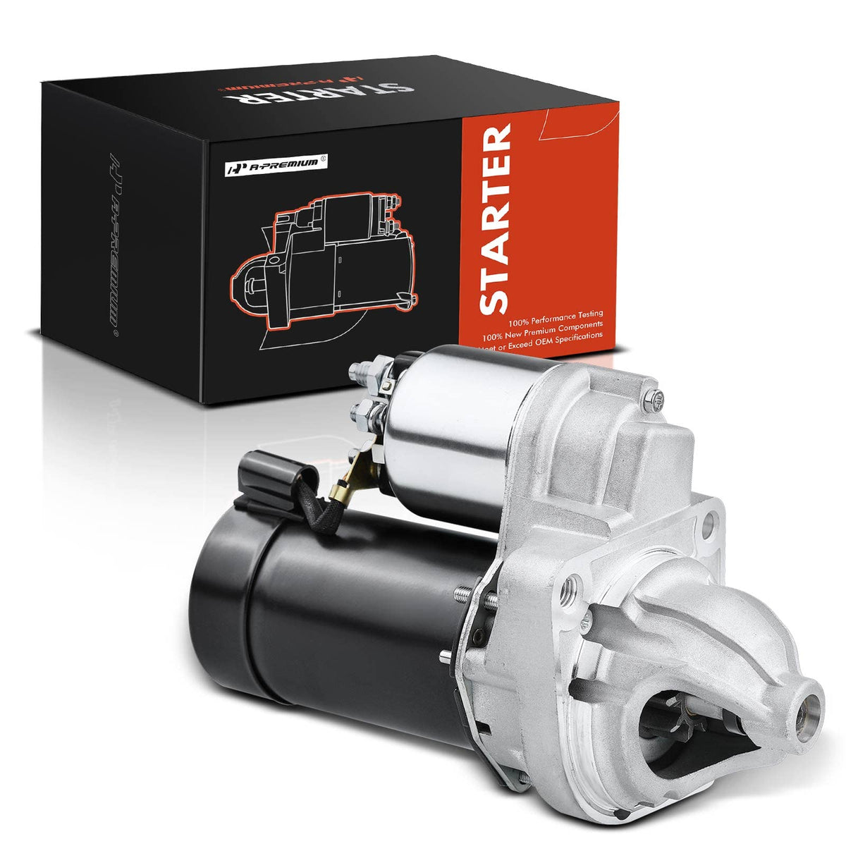 A-Premium Starter Motor, 12V 1.3KW 9 Teeth Clockwise, Compatible with BMW
