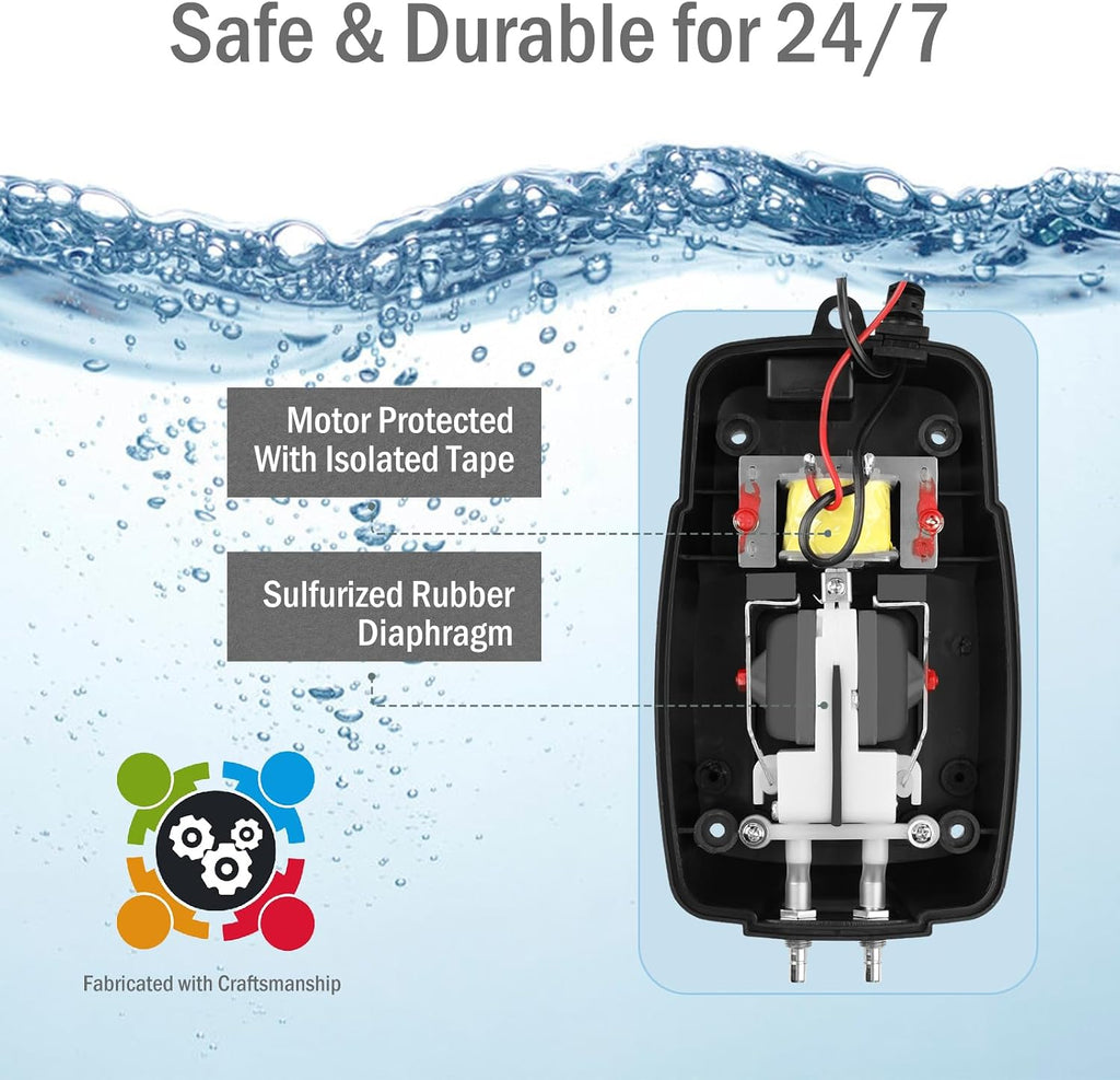 All-in-One Flow Adjustable Pond Aerator with 2 Air Outlets