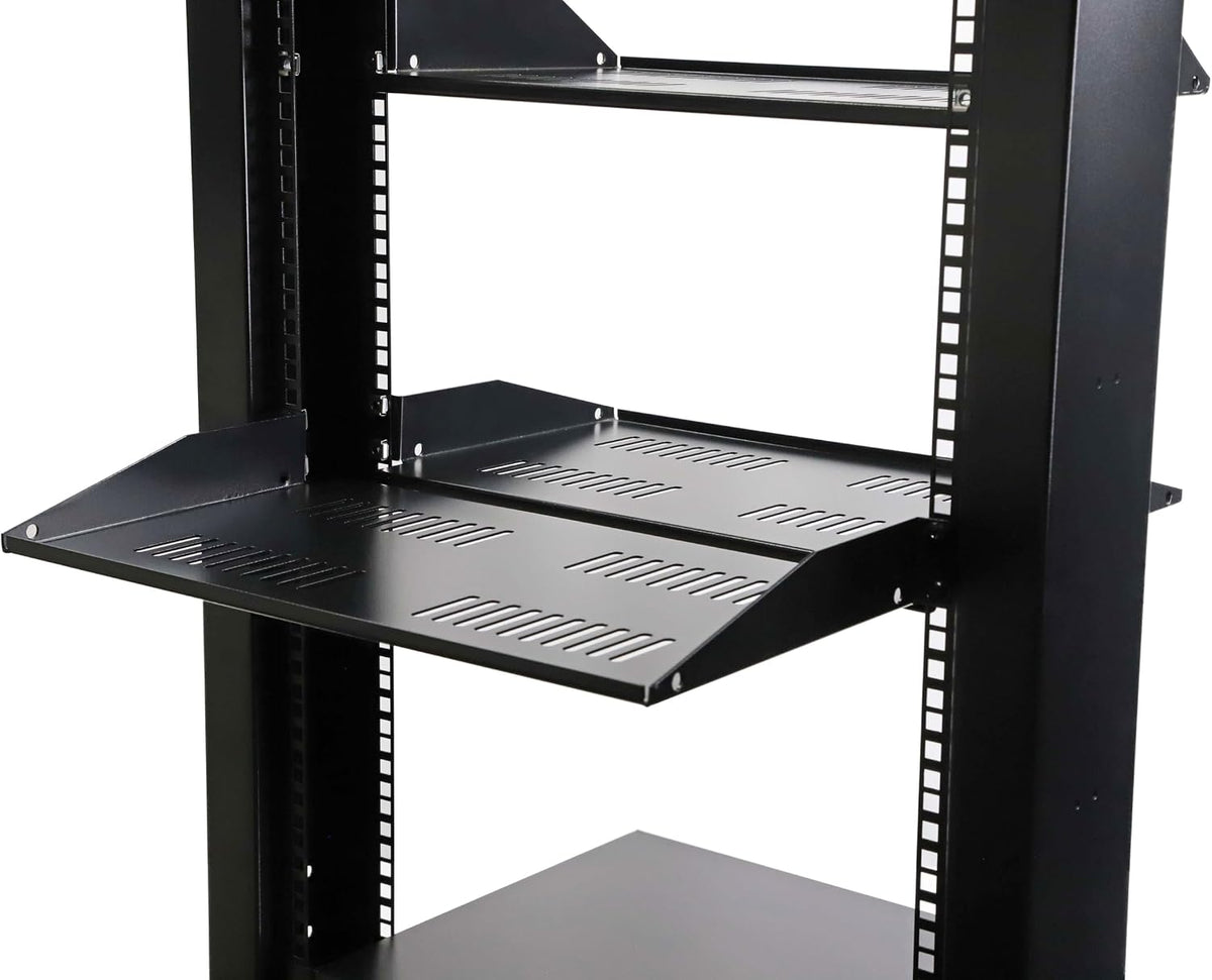 AEONS 1U Universal Server Shelf Rack Mount Vented Cantilever Center Mount Shelf 19" Server -10“ Depth Fixed Server Rack Cabinet Shelf-2 Pack