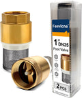 2 Pack 1" DN25 Brass Foot Valve with Strainer, Check Valve