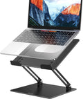 LS10 Laptop Stand for Desk, Ergonomic Adjustable Notebook Tablet Stand, Foldable Laptop Riser, Portable Desktop Book