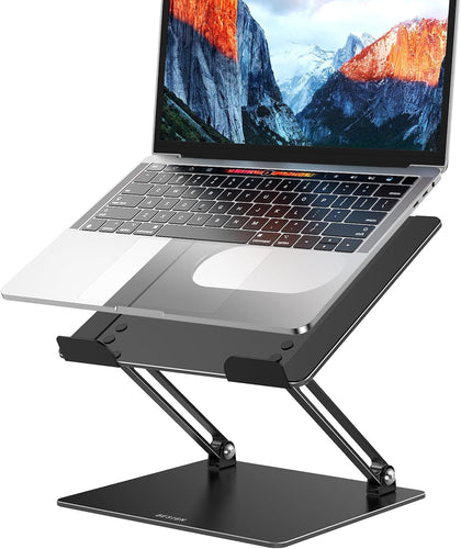 LS10 Laptop Stand for Desk, Ergonomic Adjustable Notebook Tablet Stand, Foldable Laptop Riser, Portable Desktop Book