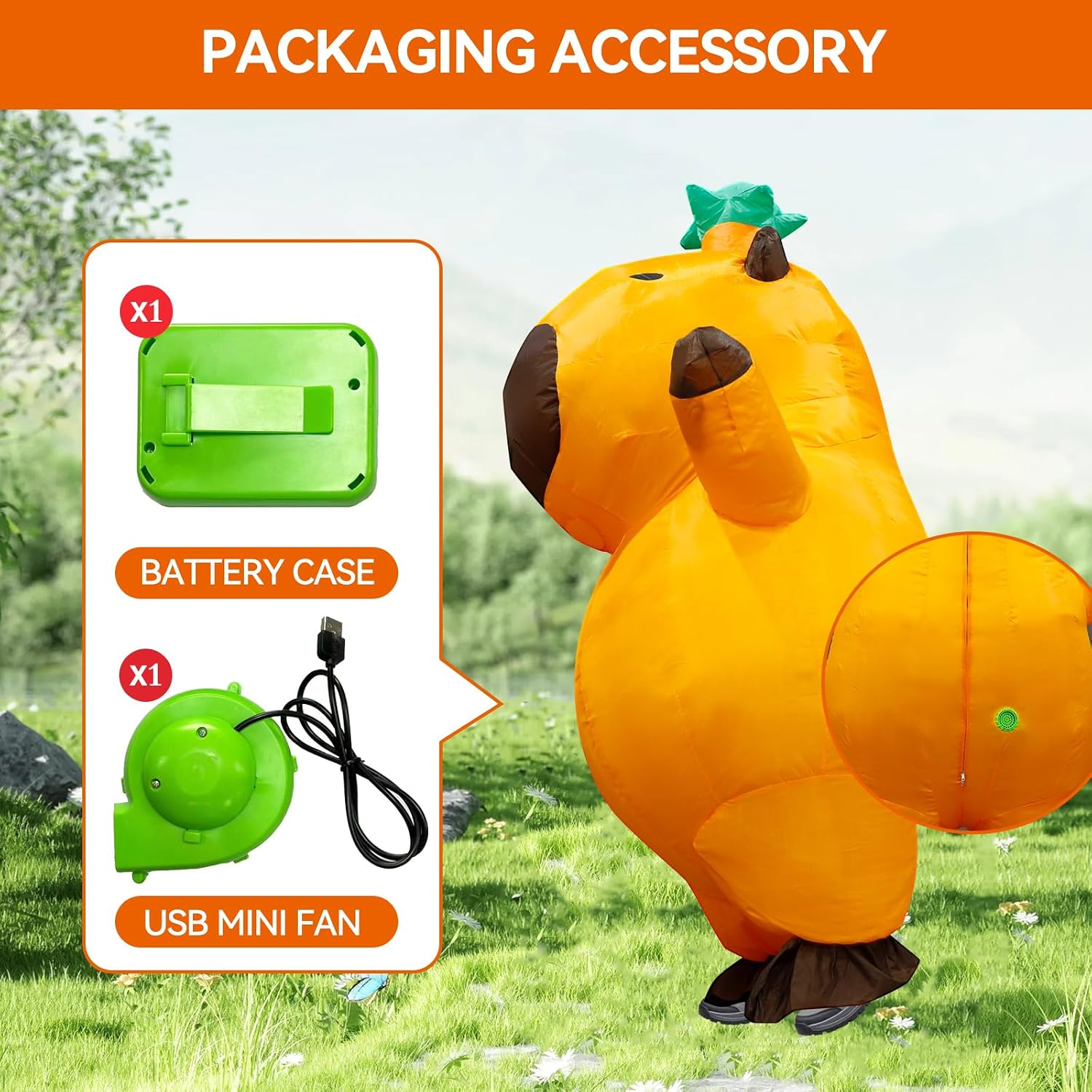 Capybara Inflatable Costume Adult, Funny Inflatable Costumes Blow up Suit Costumes for Adult,Party Cosplay Halloween