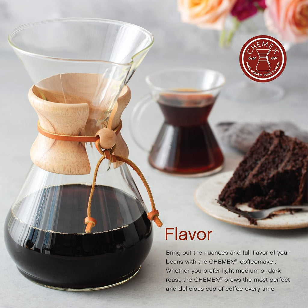 Pour-Over Glass Coffeemaker - Classic Series - 8-Cup - Exclusive Packaging | Manual Drip Coffee Brewer, Non-Porous