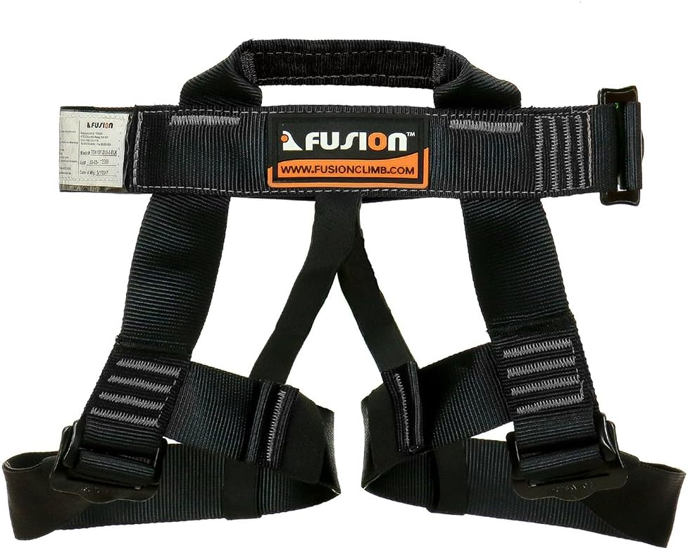 Rock Climbing Harness - Fusion Climb - (5,000 LBS Rated) Professional Half Body Harness for Mountaineering, Tree