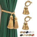 Curtain Tiebacks Handmade Curtain Holdbacks Rope with Tassel