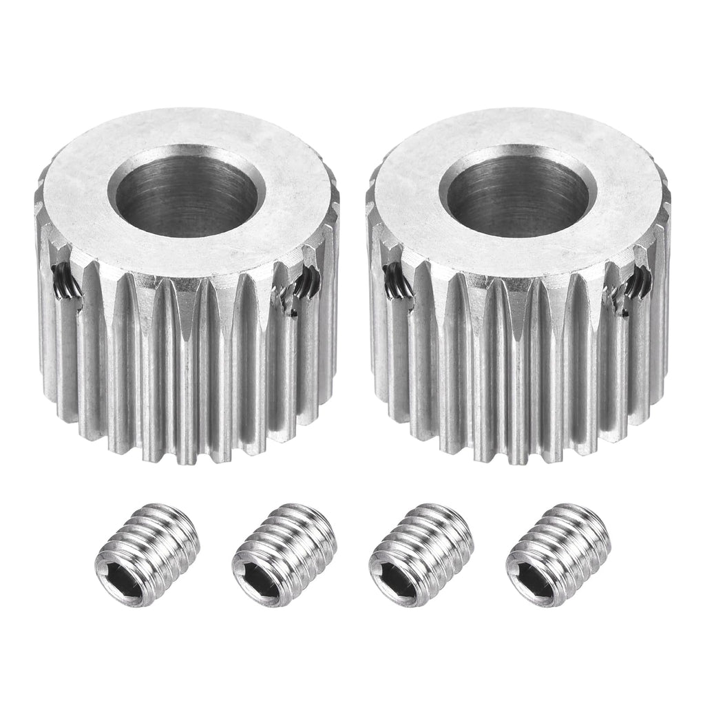 DTGN Spur Gear 1Mod 24 Teeth 13mm Thickness 12mm Bore 2Pcs