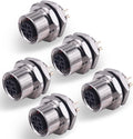 M12 4 Pin A Code Female Bulkhead Panel Connector IP67 5PCS