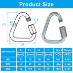 ISDVBUY M8 Triangle Quick Links, 2.9", Stainless Steel, 2 Pack