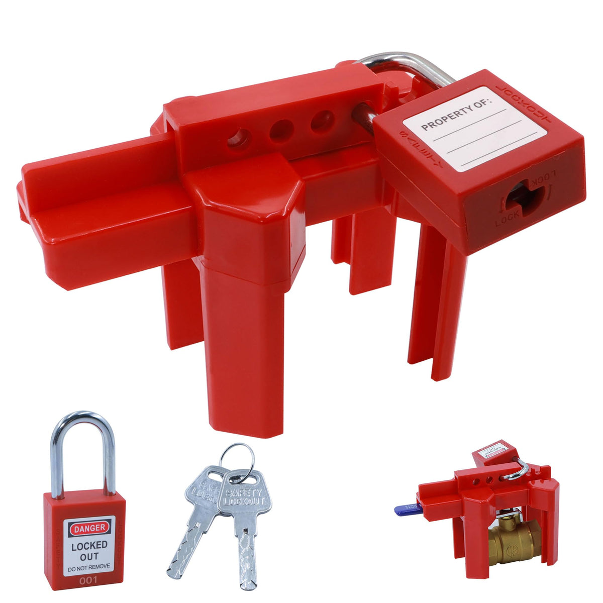 Adjustable Ball Valve Lockout - 0.5"-2.5" Outdoor Faucet Lock