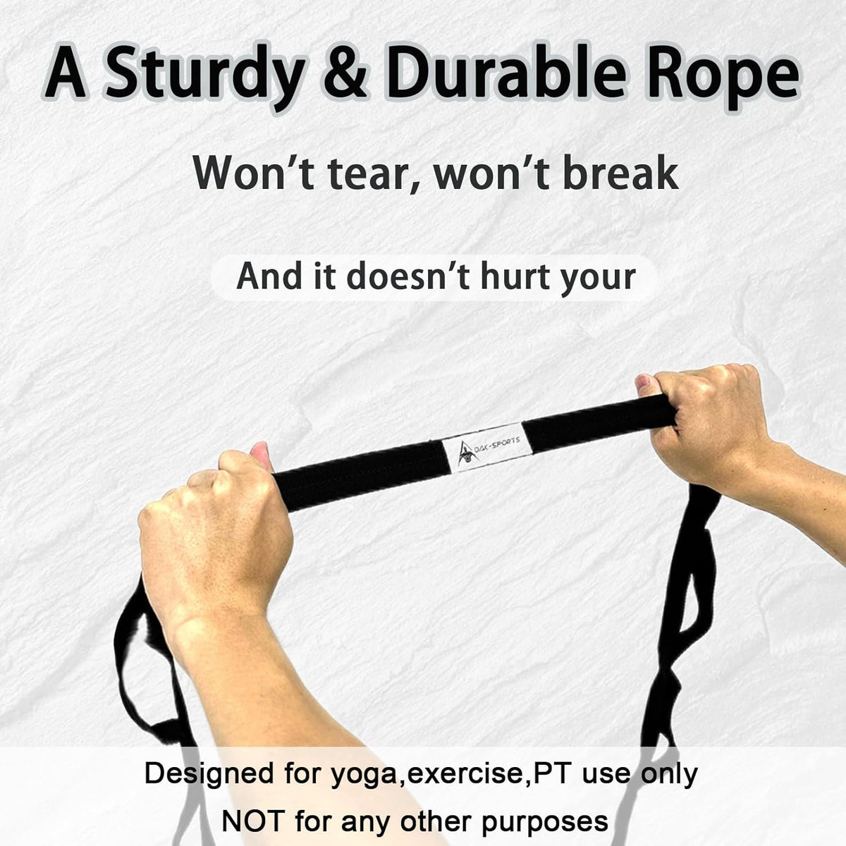 Stretching Strap Yoga Strap with Loops for Physical Therapy, Non-Elastic