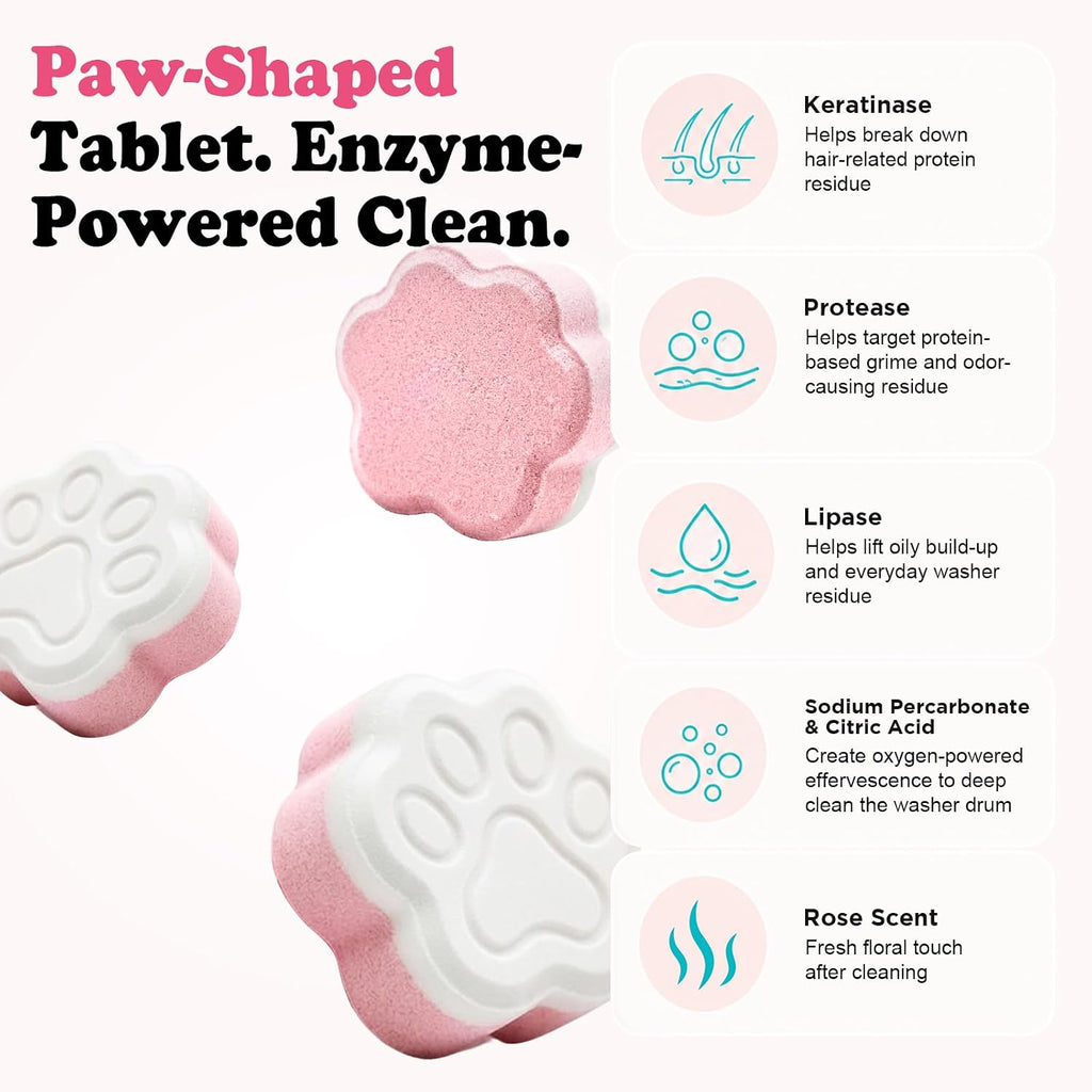 Washing Machine Cleaner Tablets, 30 Pack, Rose