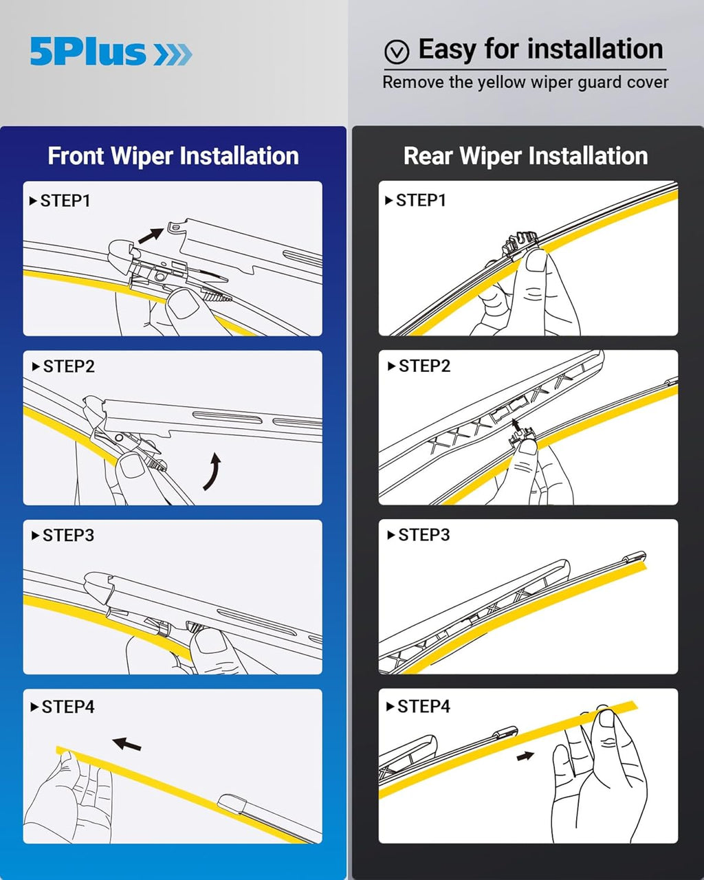 Wipers Replacement for Ford Bronco 2021-2024 Windshield Wiper Blades,17"+17" Windshield Wipers with 8" Rear Wiper