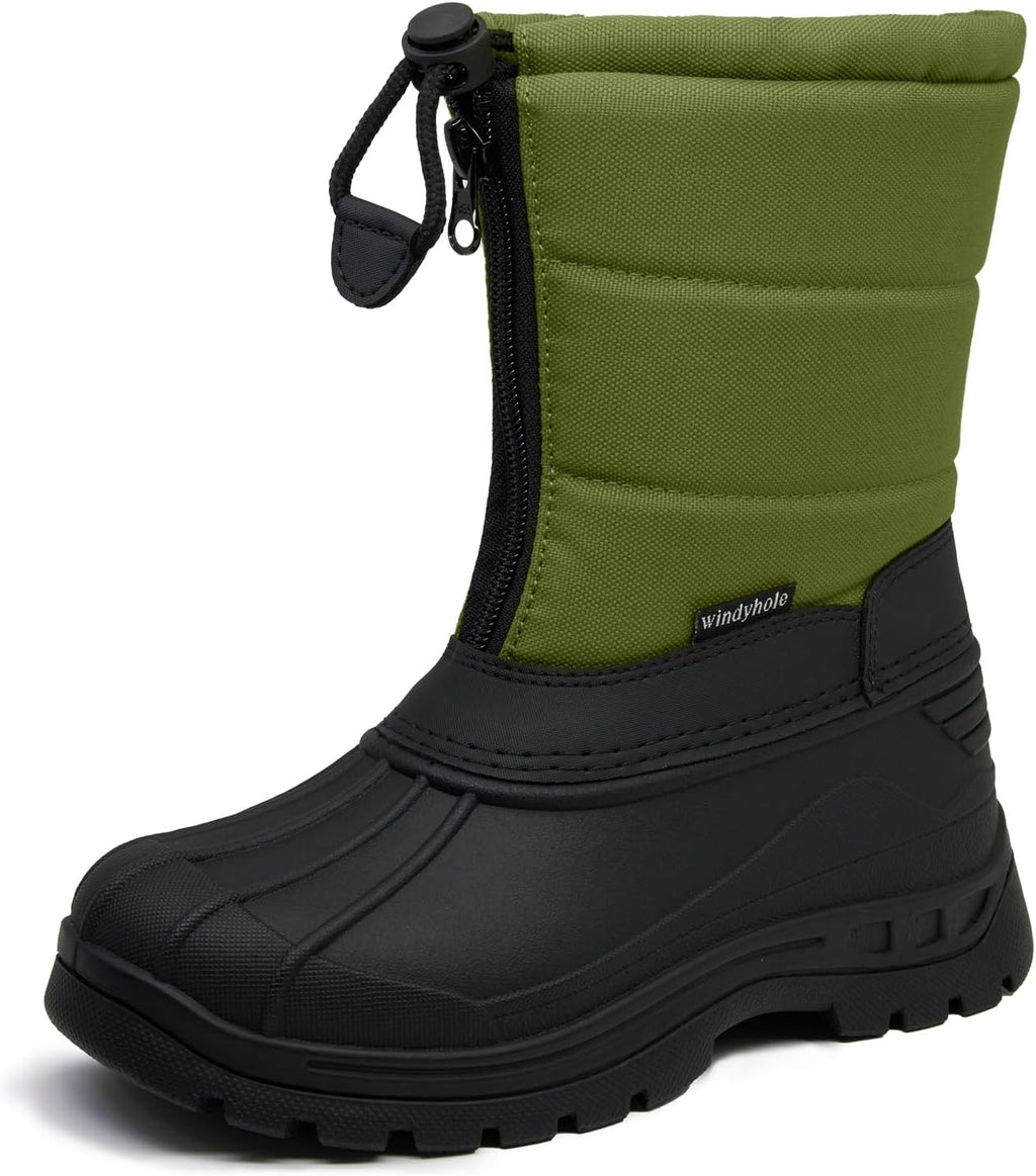 Kids Waterproof Fleece Warm Non-Slip Winter Snow Boots(Grey,1 Big Kid) | Waterproof Non-slip Boys Boots