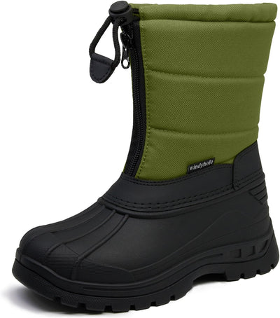 Kids Waterproof Fleece Warm Non-Slip Winter Snow Boots(Grey,1 Big Kid) | Waterproof Non-slip Boys Boots