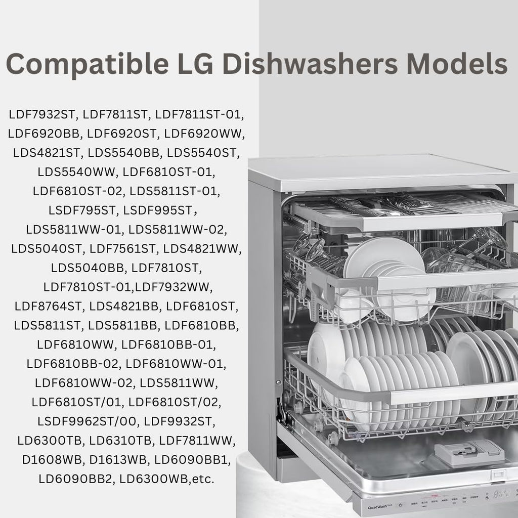 Dishwasher Lower Rack Wheels for LG Replacement Parts, 4 Pcs Dishrack Roller Compatible with LG Dishwasher Replaces 4581DD3003B/C 4581DD9002B 1372292 AP4437752 EA3523051 AH3523051 PS3523051