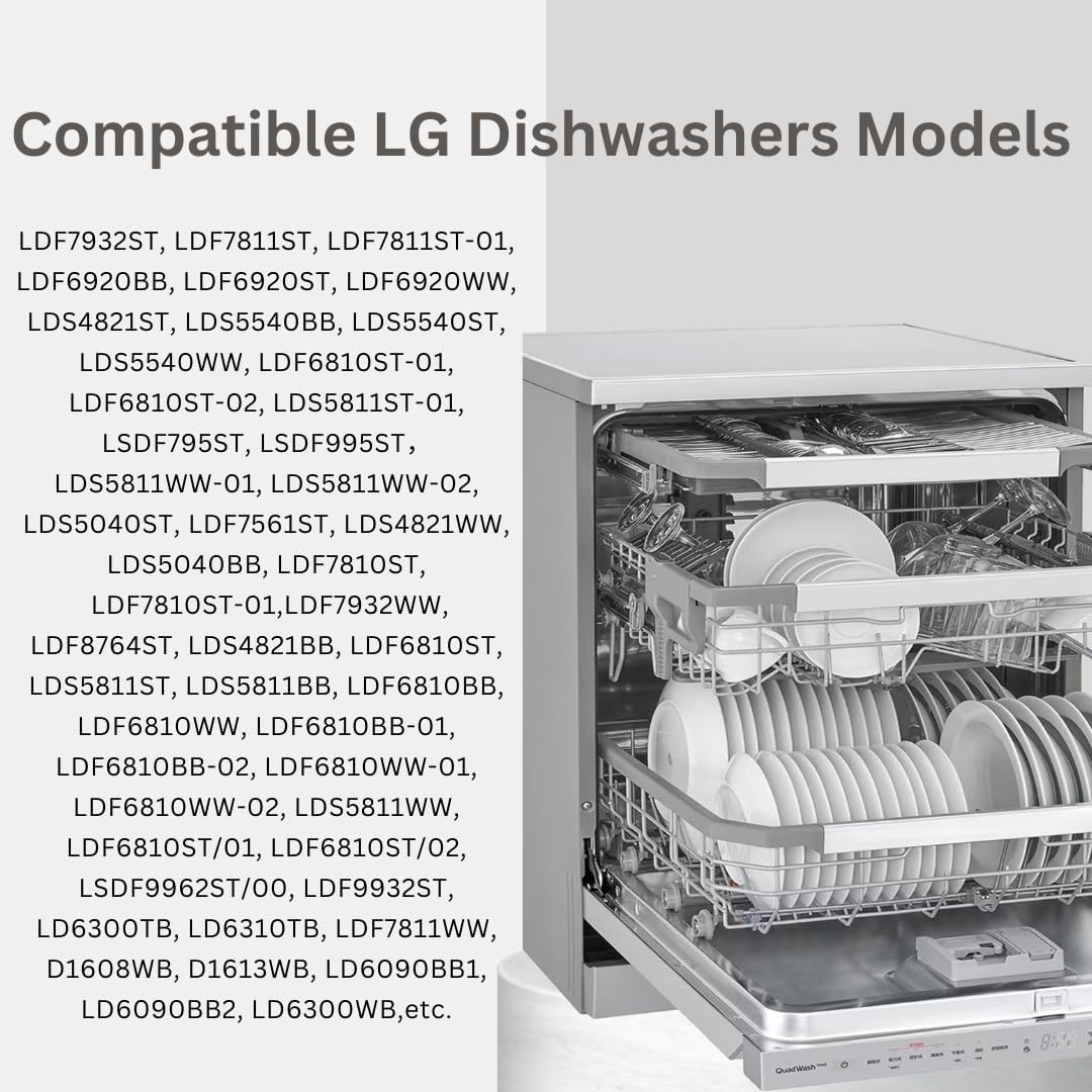 Dishwasher Lower Rack Wheels for LG Replacement Parts, 4 Pcs Dishrack Roller Compatible with LG Dishwasher Replaces 4581DD3003B/C 4581DD9002B 1372292 AP4437752 EA3523051 AH3523051 PS3523051