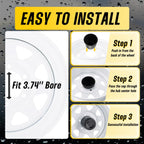 2Pcs 3.74" Stainless Trailer Wheel Center Caps, 4.33" H Matte Black