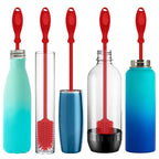 Silicone Bottle Brush 12.5 inch with 2 Straw Cleaners – Red