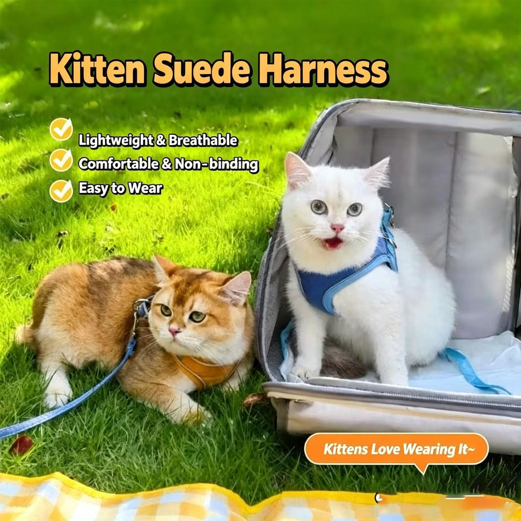 Escape Proof Cat Harness and Leash, Cat Collars, Harnesses & Leashes, Escape-Proof Cat Harness Set, Adjustable