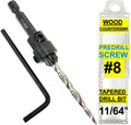 FTG USA #8(11/64") Tapered Wood Countersink Drill Bit w/ 3/8" Collar & Case