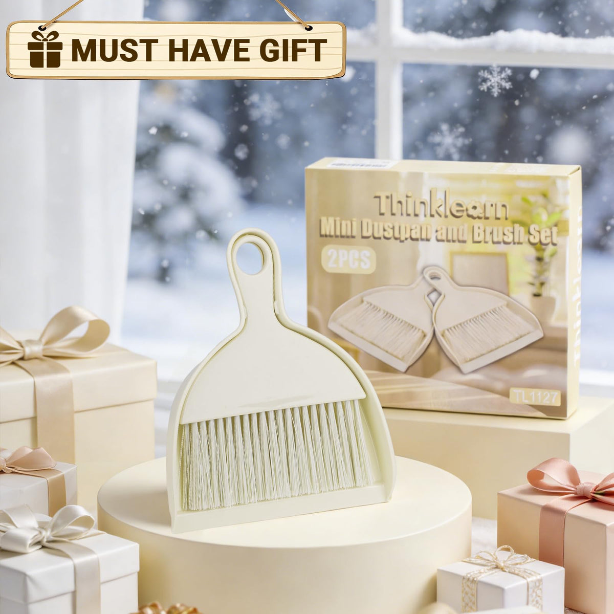 2PCS Small Dust Pan and Brush Set, Mini Broom Dustpan Kit