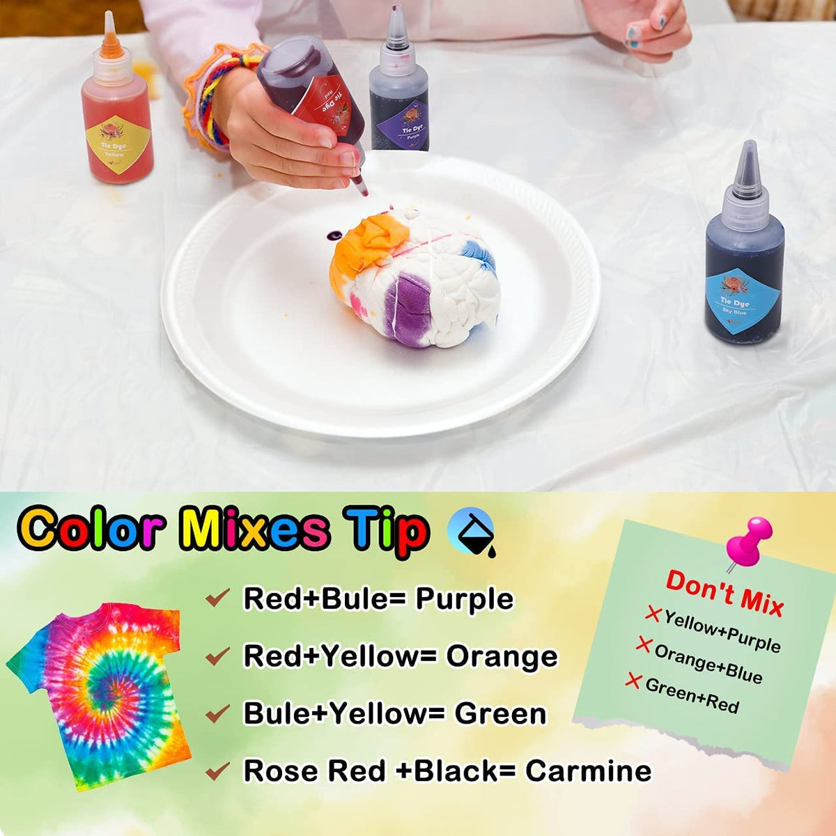 DIY Tie Dye Kits, 32 Colours All-in-1 Tie Dye Set