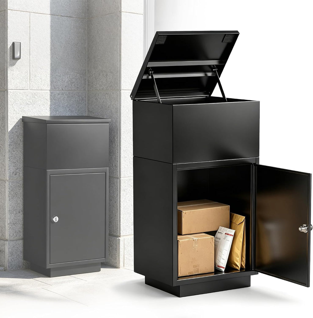 Parcel Drop Box for Outside, Extra Large Package Delivery Box with Secure Storage, Anti-Theft Galvanized