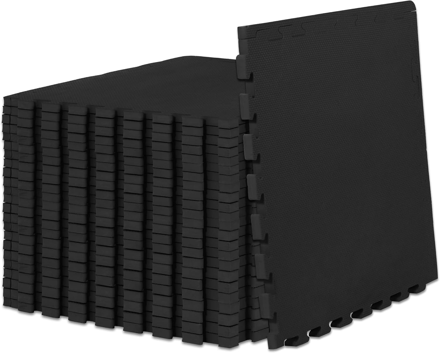 Fit Weaved Pattern Extra Thick Exercise Puzzle Mat ¾-inch, EVA Foam Interlocking Tiles for Protective, Cushioned