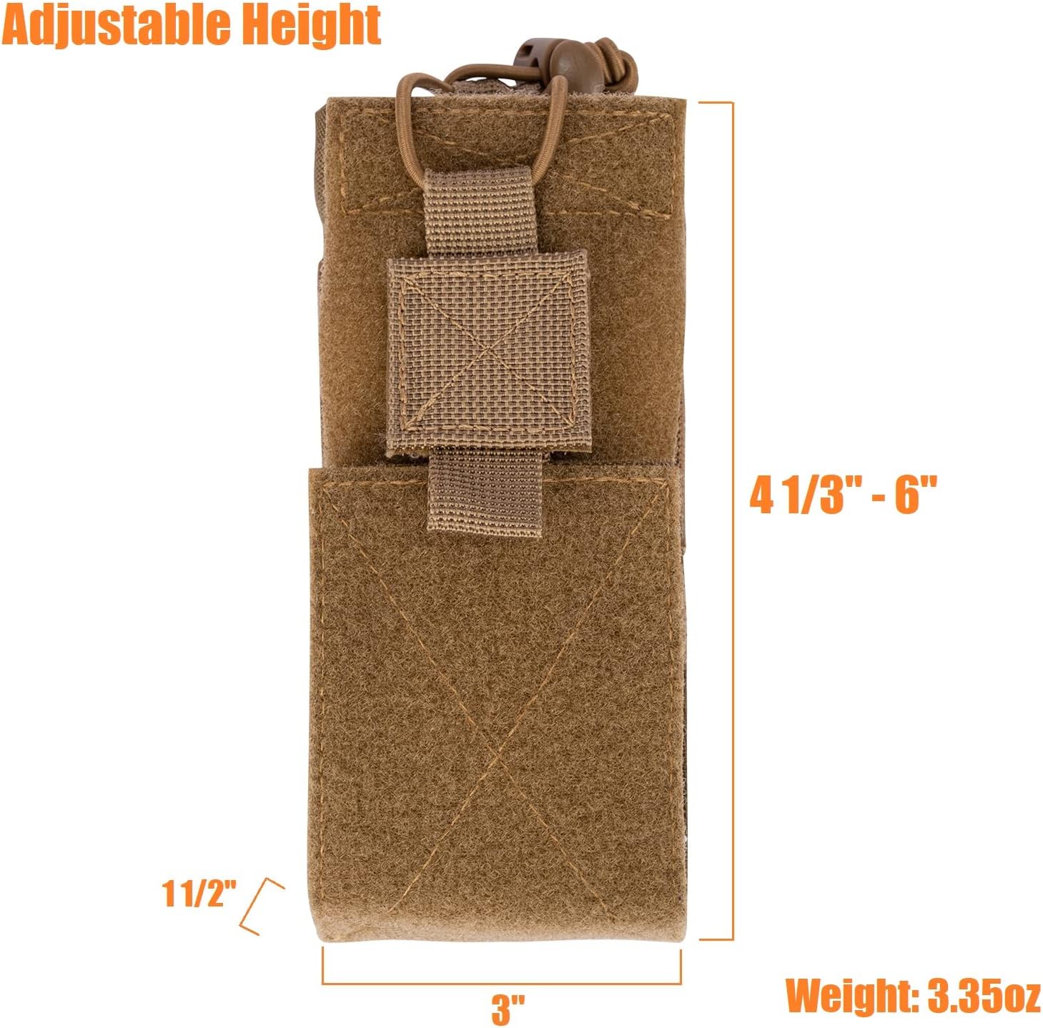 Adjustable Radio Pouch MOLLE Radio Holder for Tactical Duty Belt Two Ways Radio Holster Walkie Talkies Case Rifle Mag