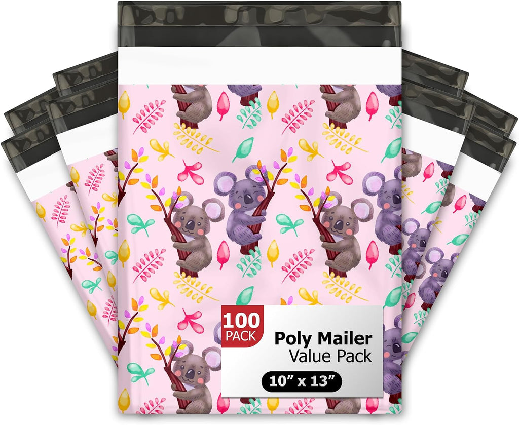10x13 (100) Koala Designer Poly Mailers Shipping Envelopes Premium Printed Bags