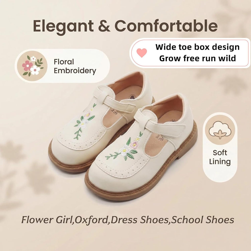 Girls Mary Janes Shoes Toddler Dress Shoe School Uniform Oxford Flats | Elegance, Comfort, Cute,Sweet, Widen, Soft
