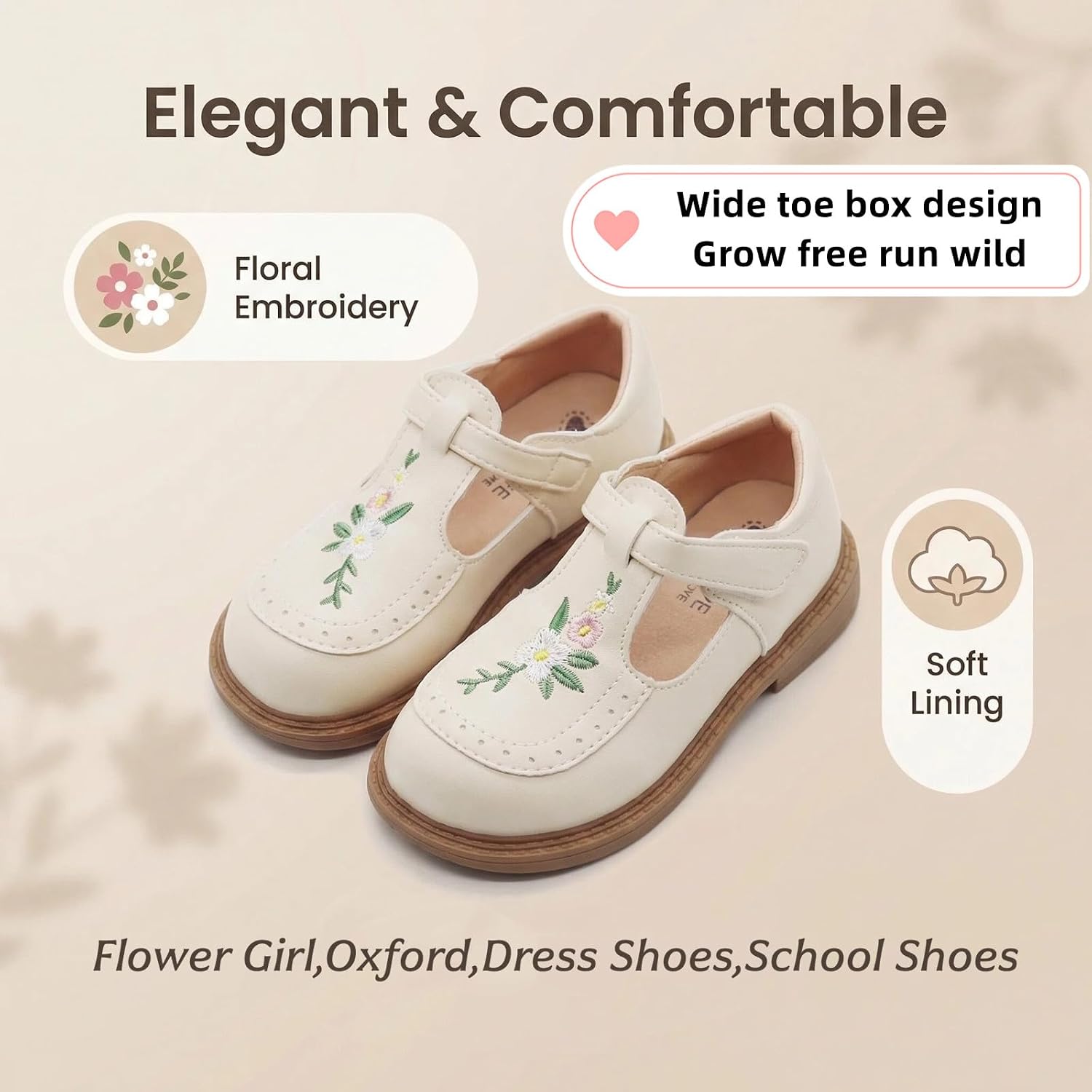 Girls Mary Janes Shoes Toddler Dress Shoe School Uniform Oxford Flats | Elegance, Comfort, Cute,Sweet, Widen, Soft