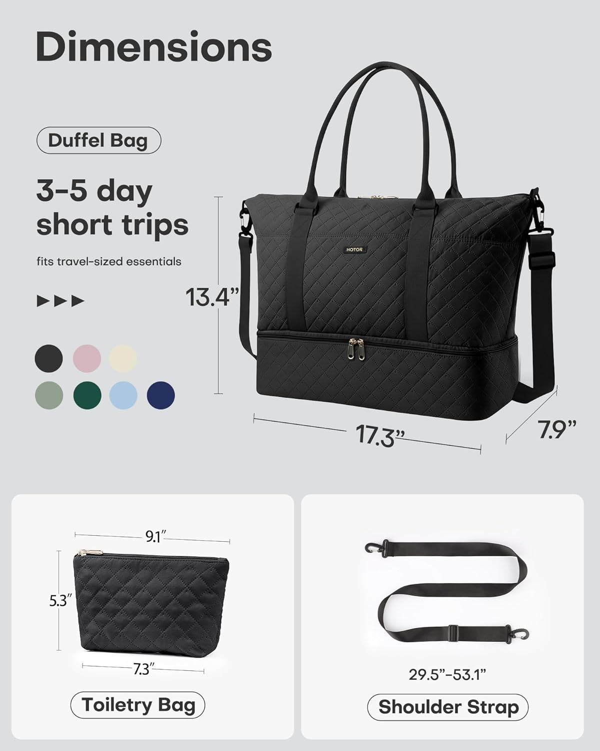 Travel Duffel Bag - Weekender Bags for Women, Gym Tote Bags with Shoe Compartment, Carry On Overnight Bag with