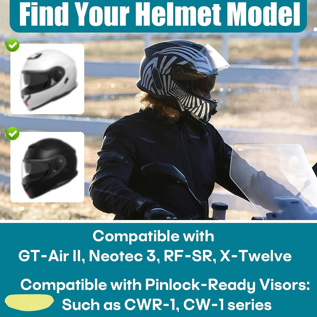Anti-Fog Insert Lens Compatible with Shoei CWR-1/CW-1/CNS-1 Pinlock EVO | Compatible with Pinlock Visor Insert