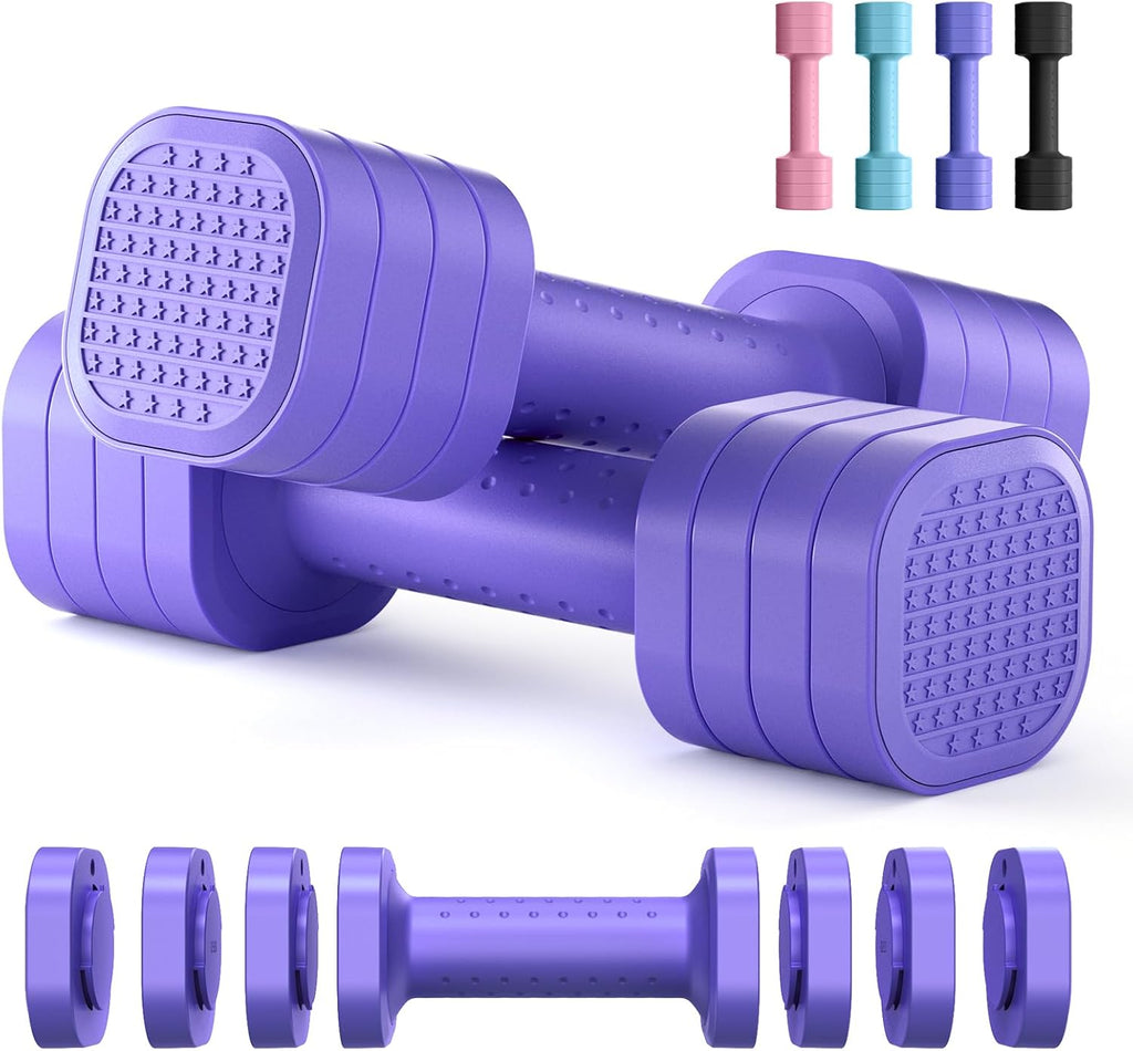 Adjustable Dumbbell Set, 4 in 1 Free Weight Dumbbell Set for Women, Hand Weight for Women at Home, Each 2lb 3lb 4lb