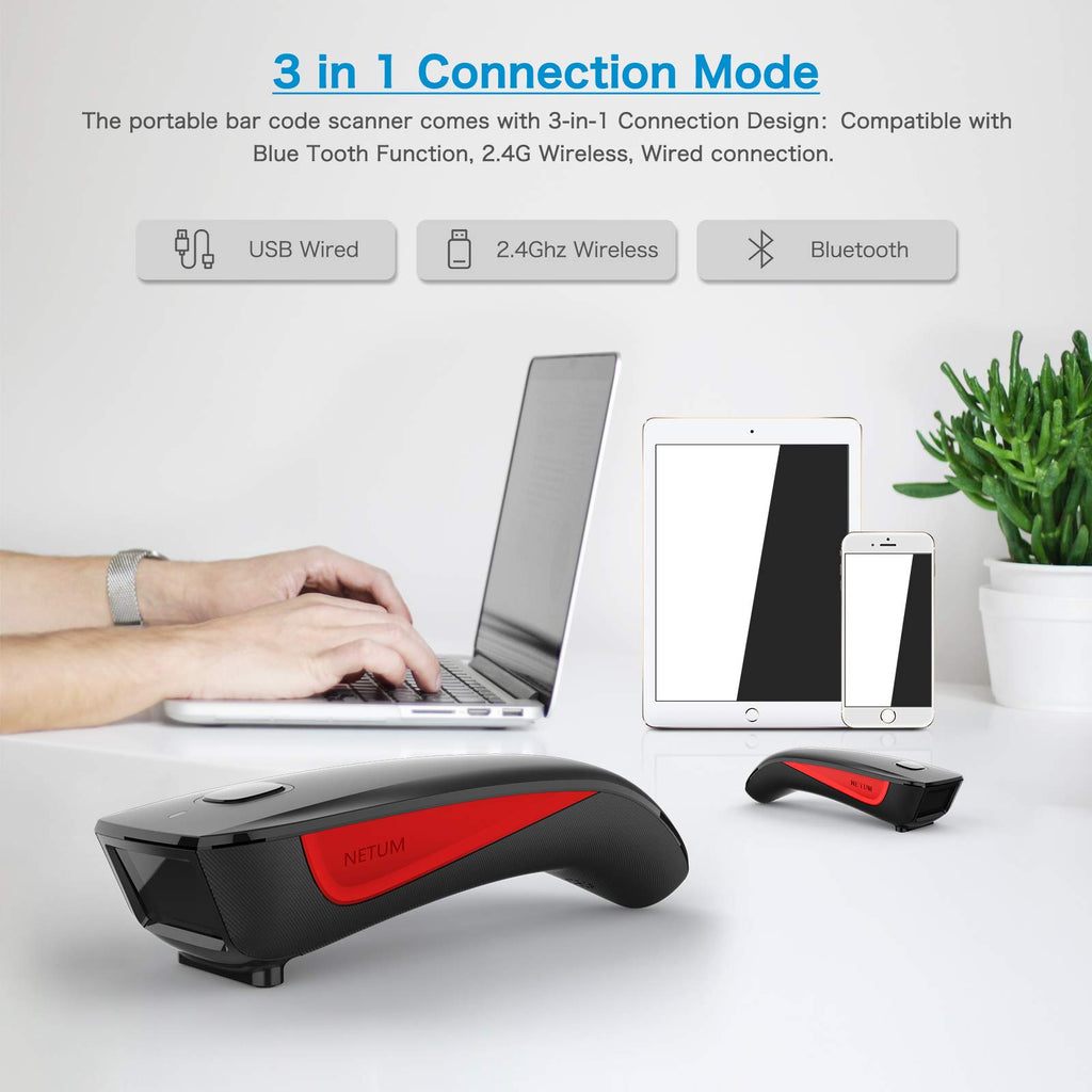 Mini Barcode Scanner Bluetooth Compatible, Portable Bar Code Reader