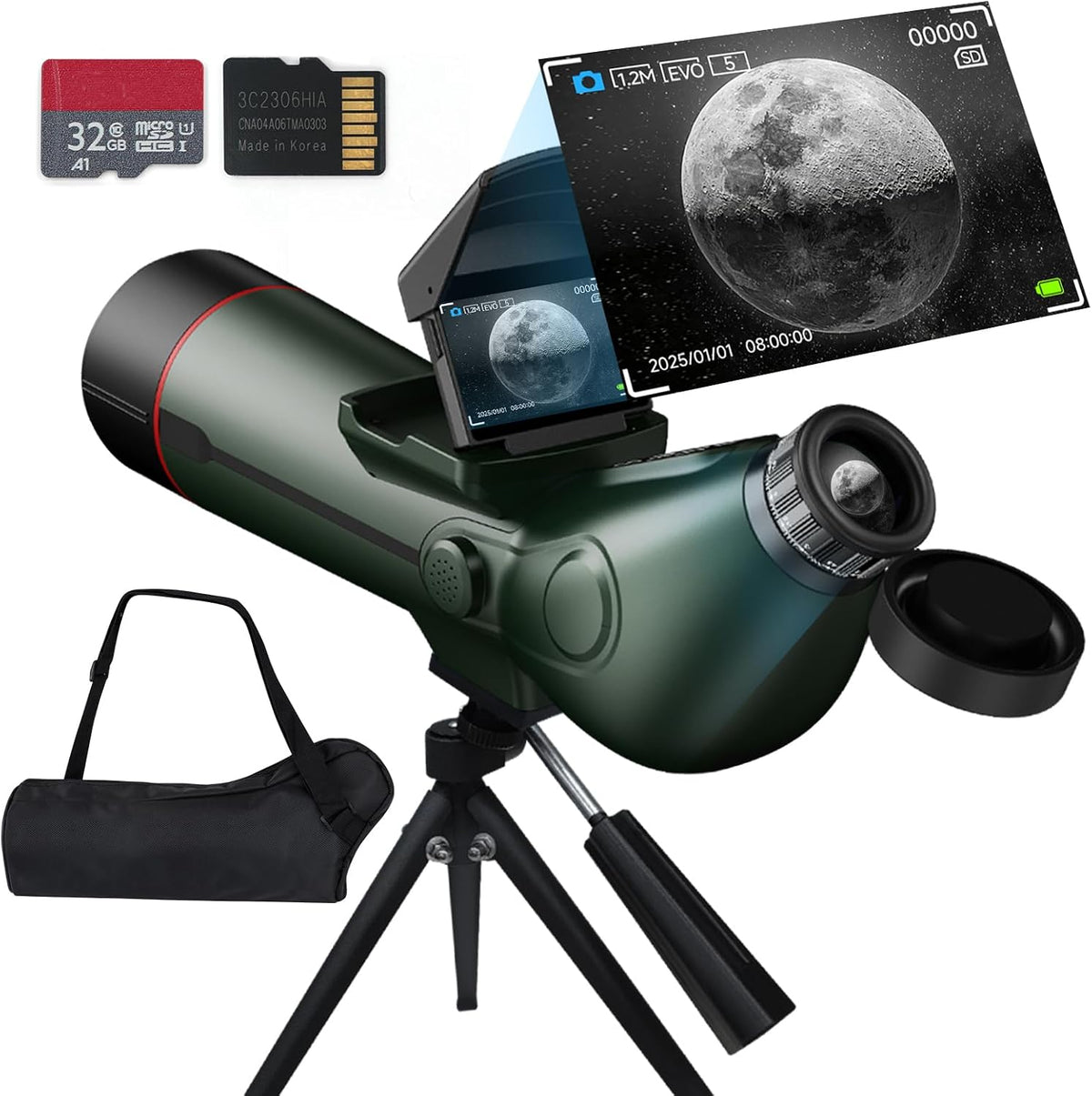 Smart Telescope, Professional Refractor Auto-focus Portable Digital Electronic Telescopes with 4K Astrophotography