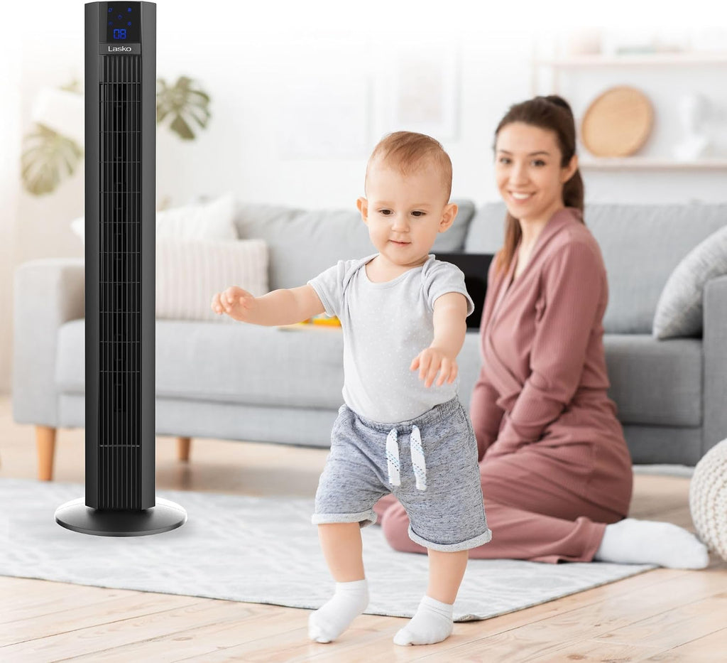 Lasko Xtra Air 4 Speed Oscillating Tower Fan, Black, 48 Inch
