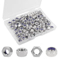 100PCS M6 Locknuts M6x1.0mm Nylon Insert Hex Lock Nuts