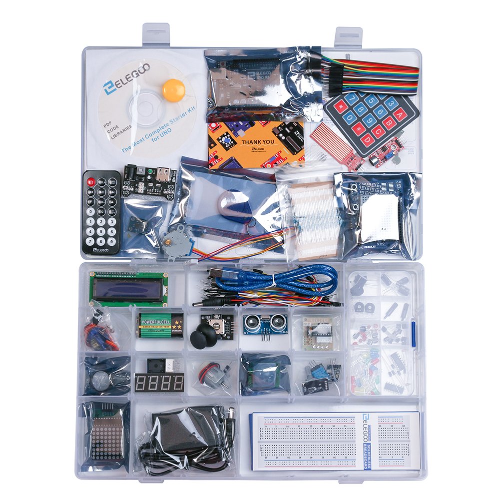 ELEGOO UNO R3 Project Most Complete Starter Kit & ELEGOO Upgraded 37 in 1 Sensor Modules Kit