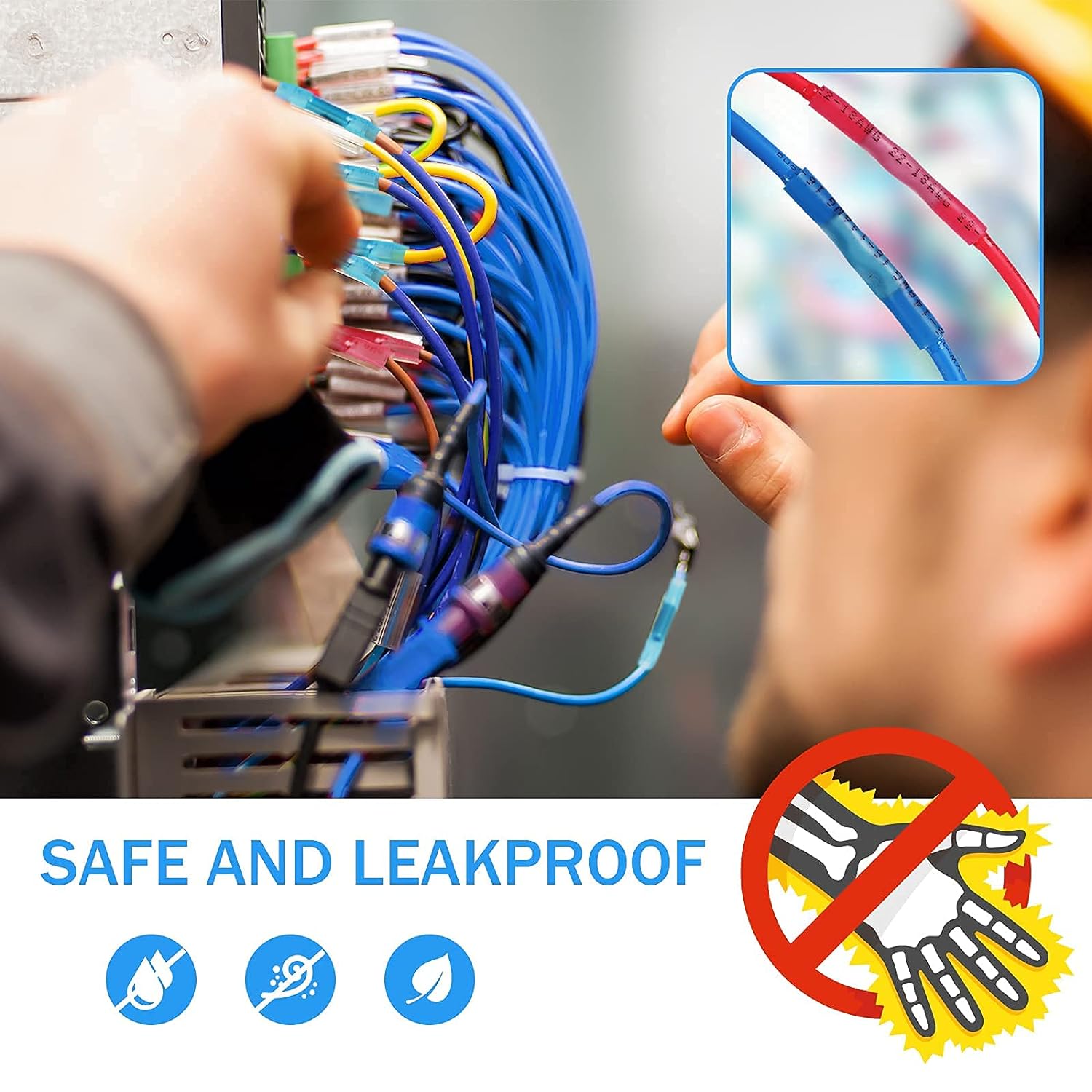 320PCS Heat Shrink Wire Connectors Kit, Electrical Waterproof Crimp Butt Terminals, Insulated Spade Connectors for