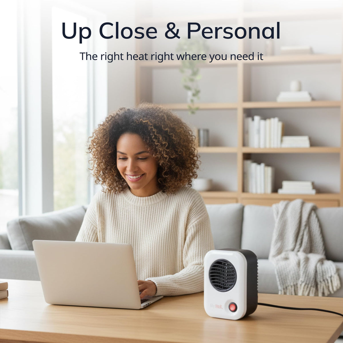 MyHeat Personal Space Heater, Compact, White