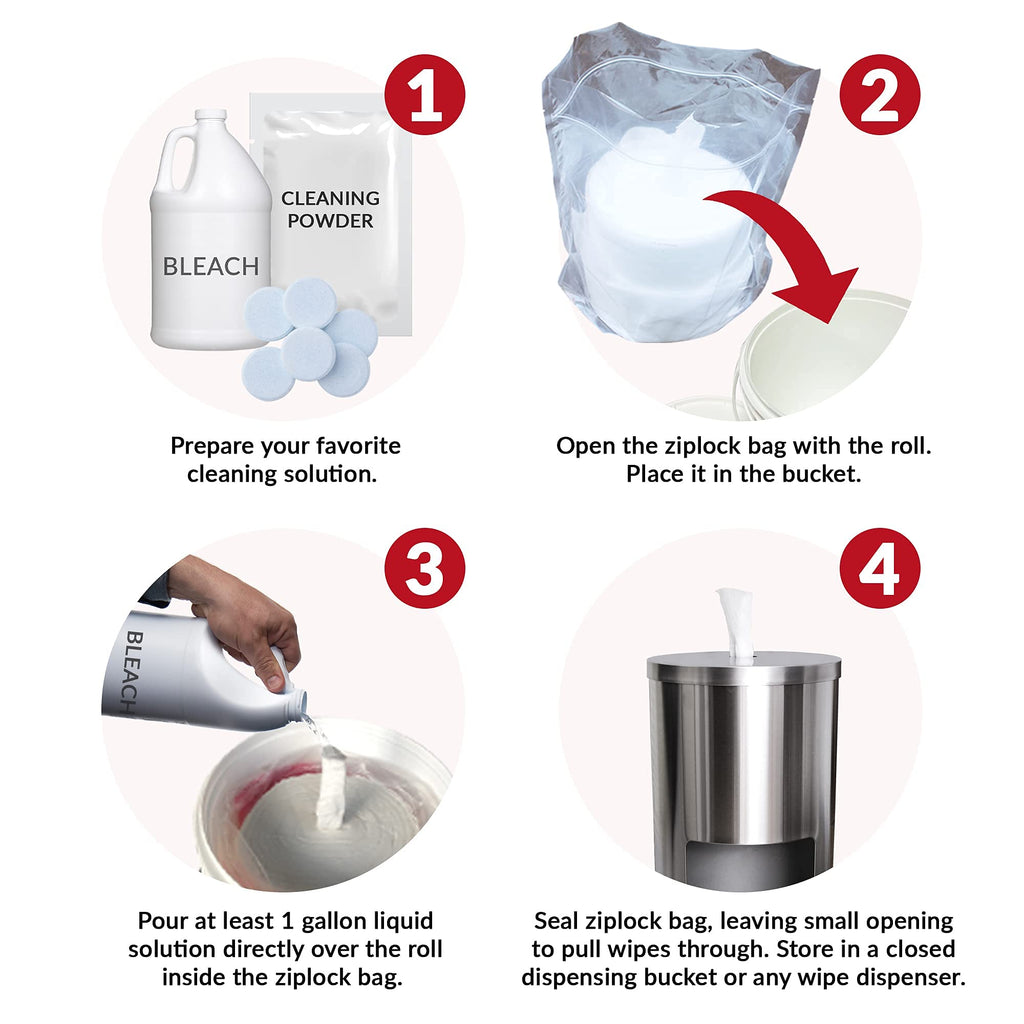 Dry Wipes Refill Set: 7200 Wipes (7" x 6"): Make Your Own Wet Wipes Using Your Preferred Cleaning Solution: 6 Refill