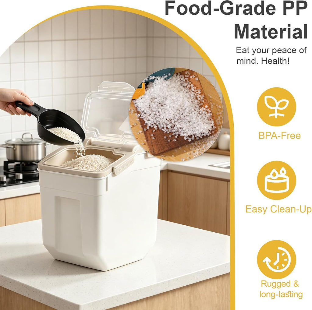 Airtight Flour Storage Container, 50lb 4Pack Gray