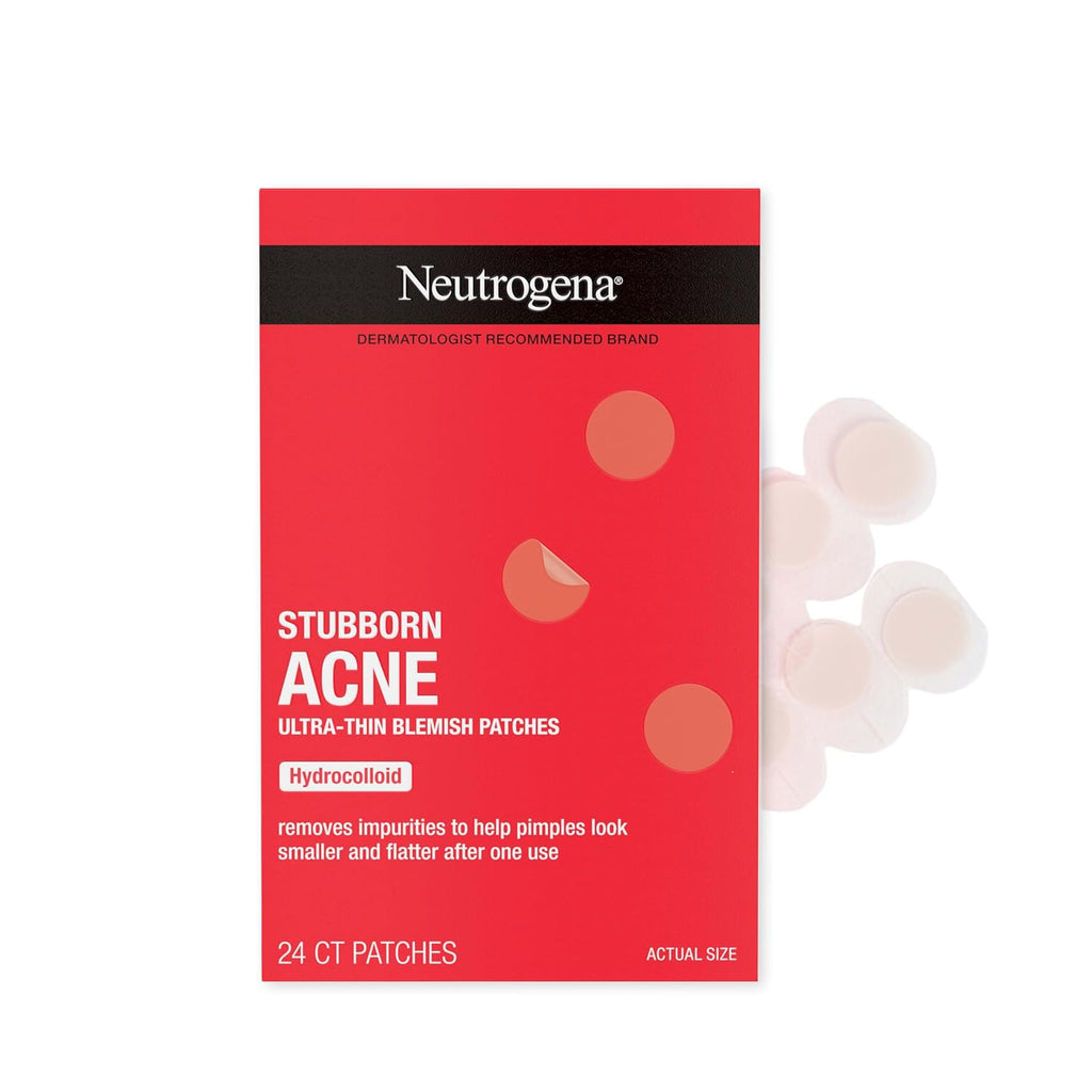 Stubborn Acne Patches, Ultra-Thin Pimple Patches, 24 Ct | Hydrocolloid Absorbs Impurities, Ultra-Thin, Works