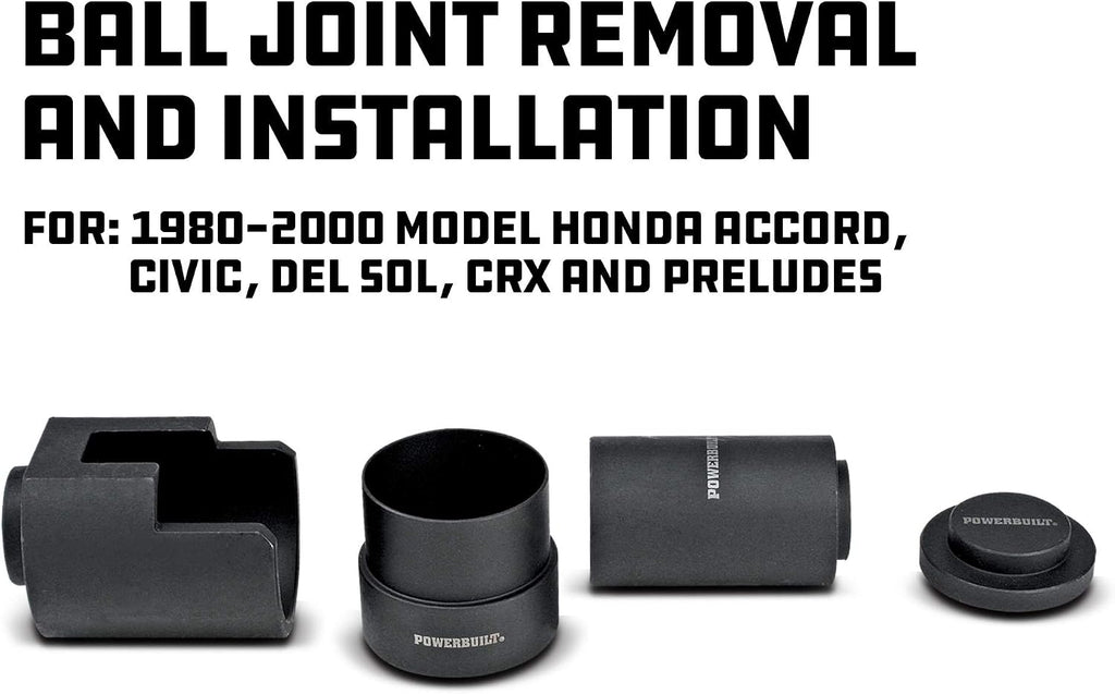 Powerbuilt Honda Lower Ball Joint Adapter Kit, Remove Replace Install Ball Joints, Brake Anchor Pins Service Set - 641321