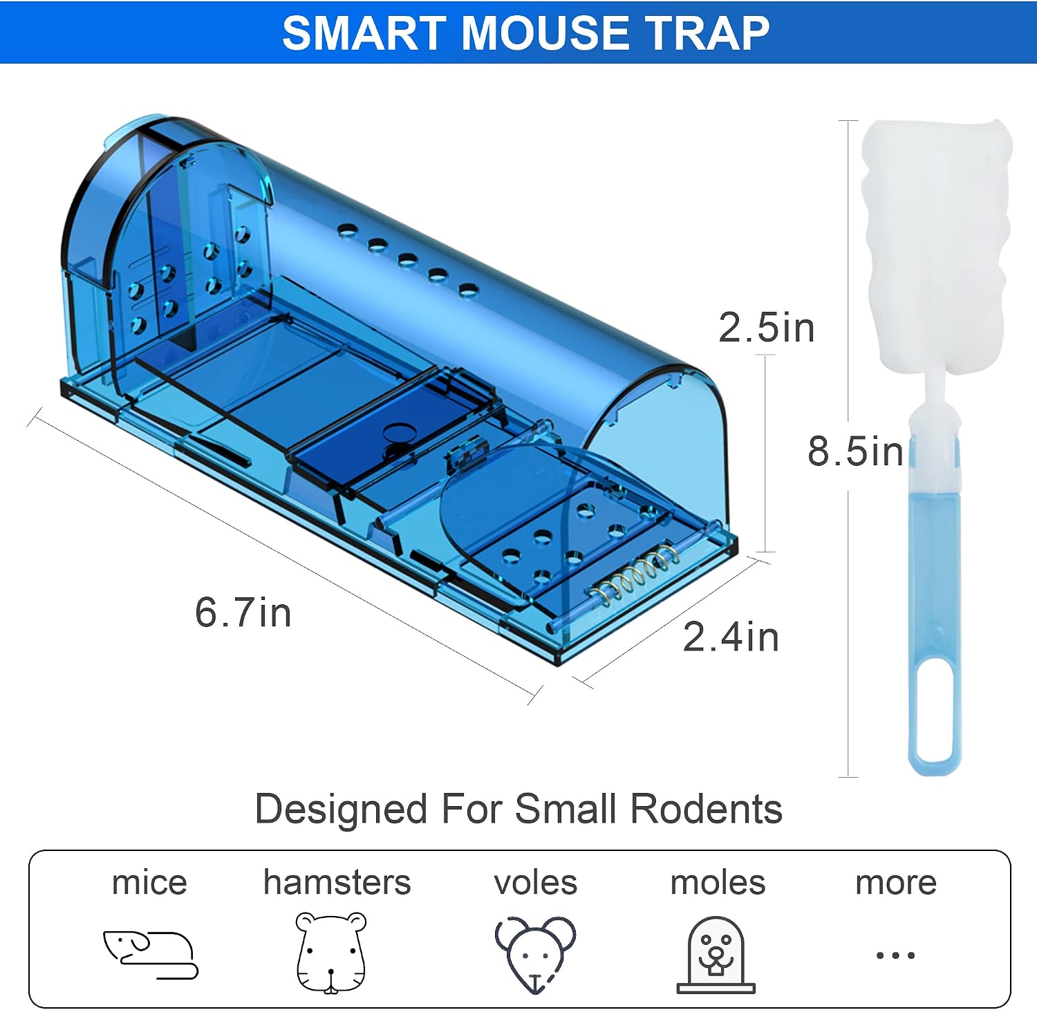 Humane Mouse Traps, Catch& Release, Reusable Rat Traps, Easy to Set and Safe for Family and Pets, No Kill for Small